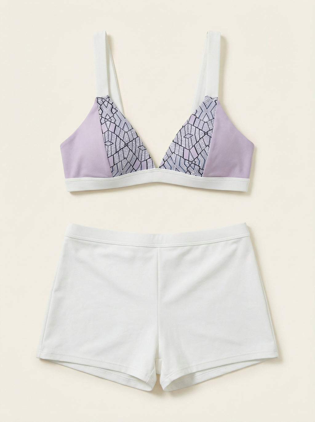The Mosaic — Lavender Geometric Print Bikini - 01-pure-background-main