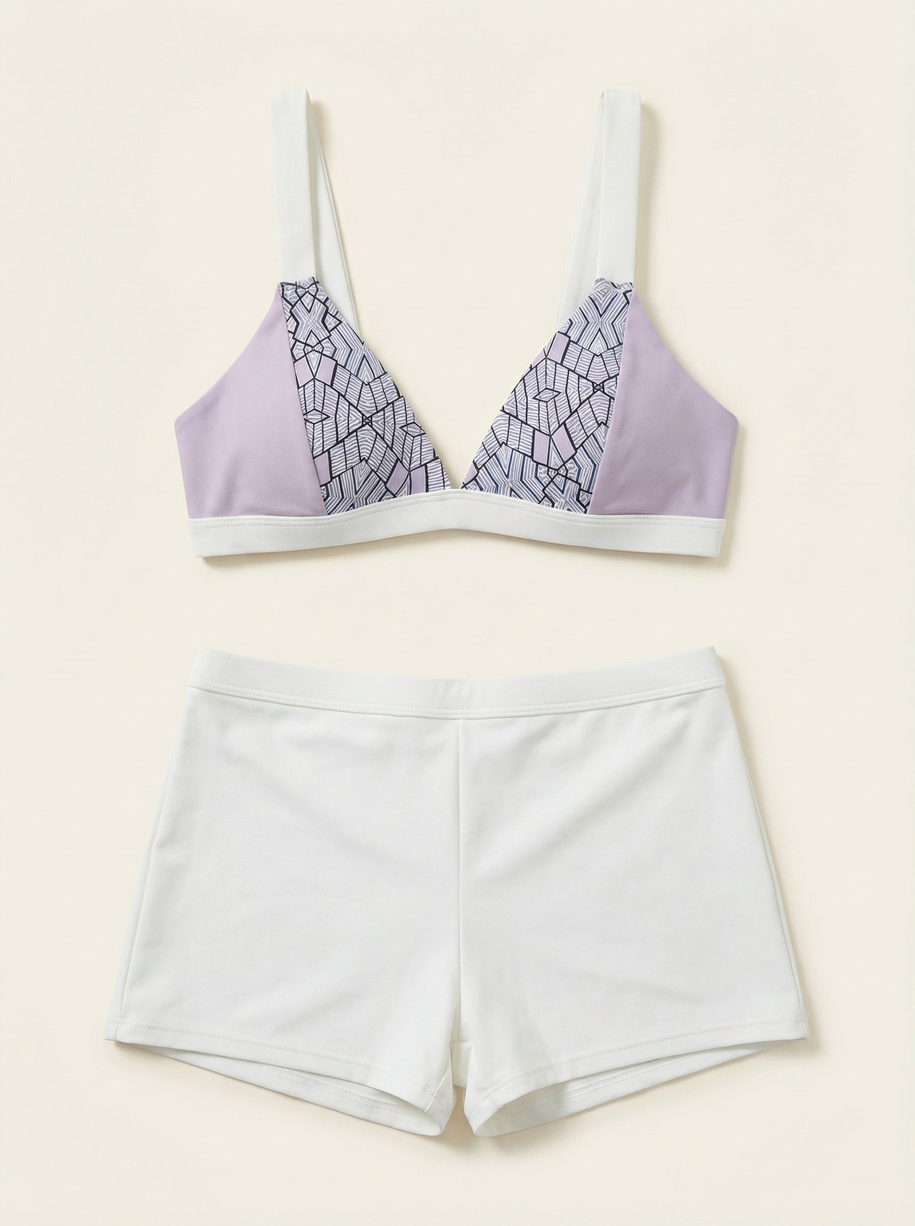 The Mosaic — Lavender Geometric Print Bikini - 01-pure-background-main