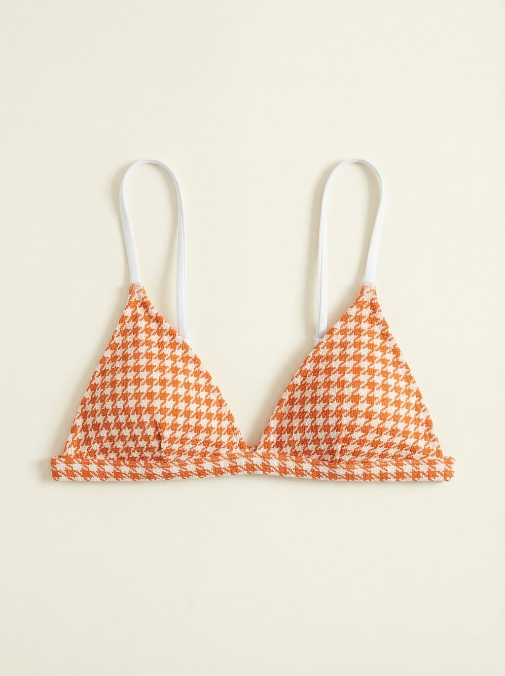 The Positano — Orange Houndstooth Triangle Top - 01-pure-background-main
