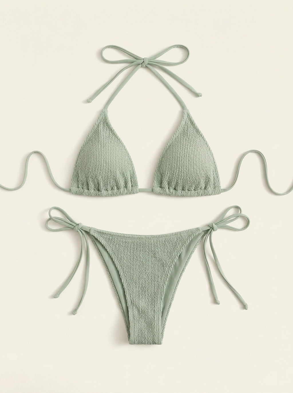 The Sienna — Sage Crinkle Triangle Bikini Set - 01-pure-background-main