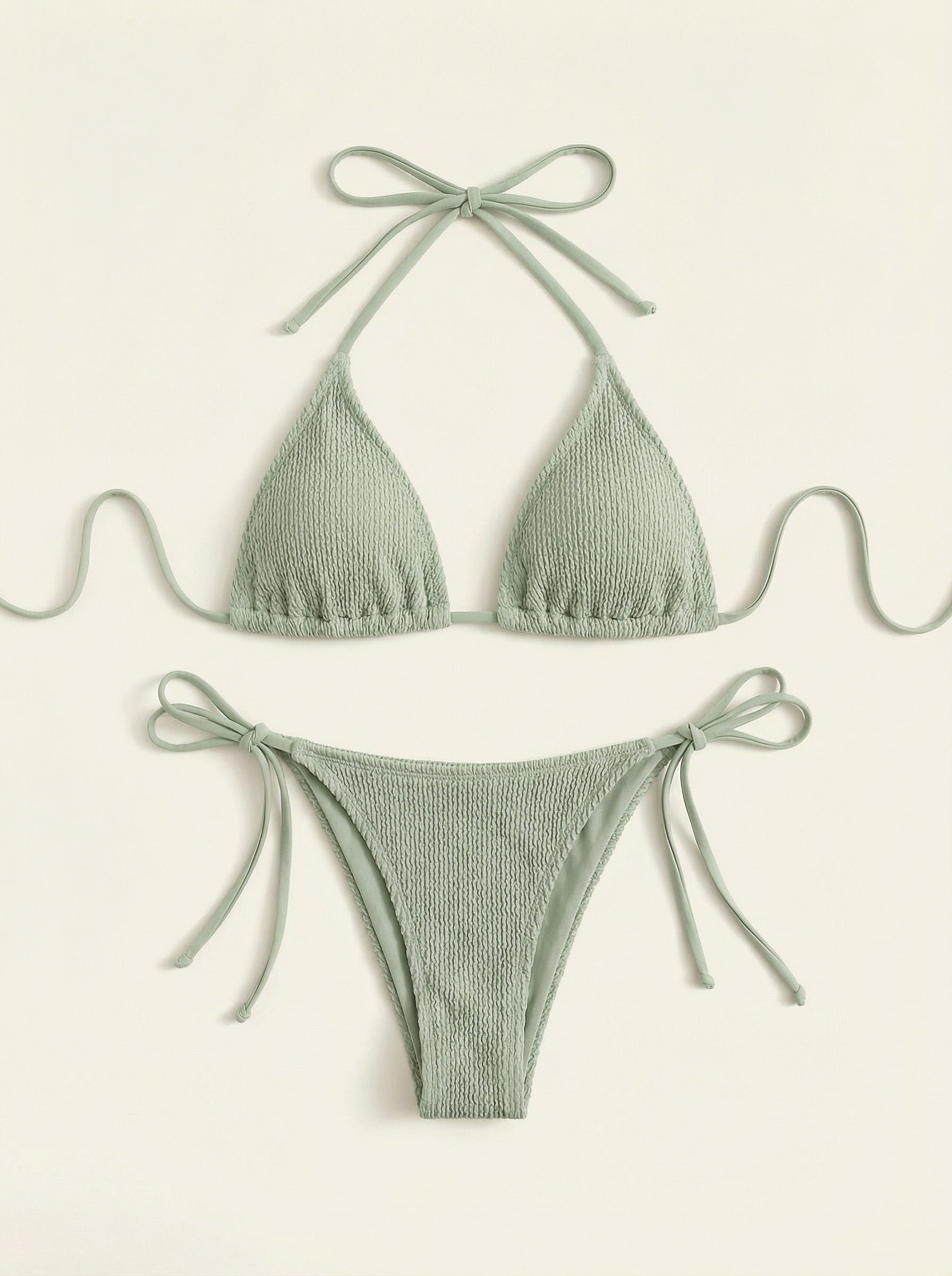 The Sienna — Sage Crinkle Triangle Bikini Set - 01-pure-background-main