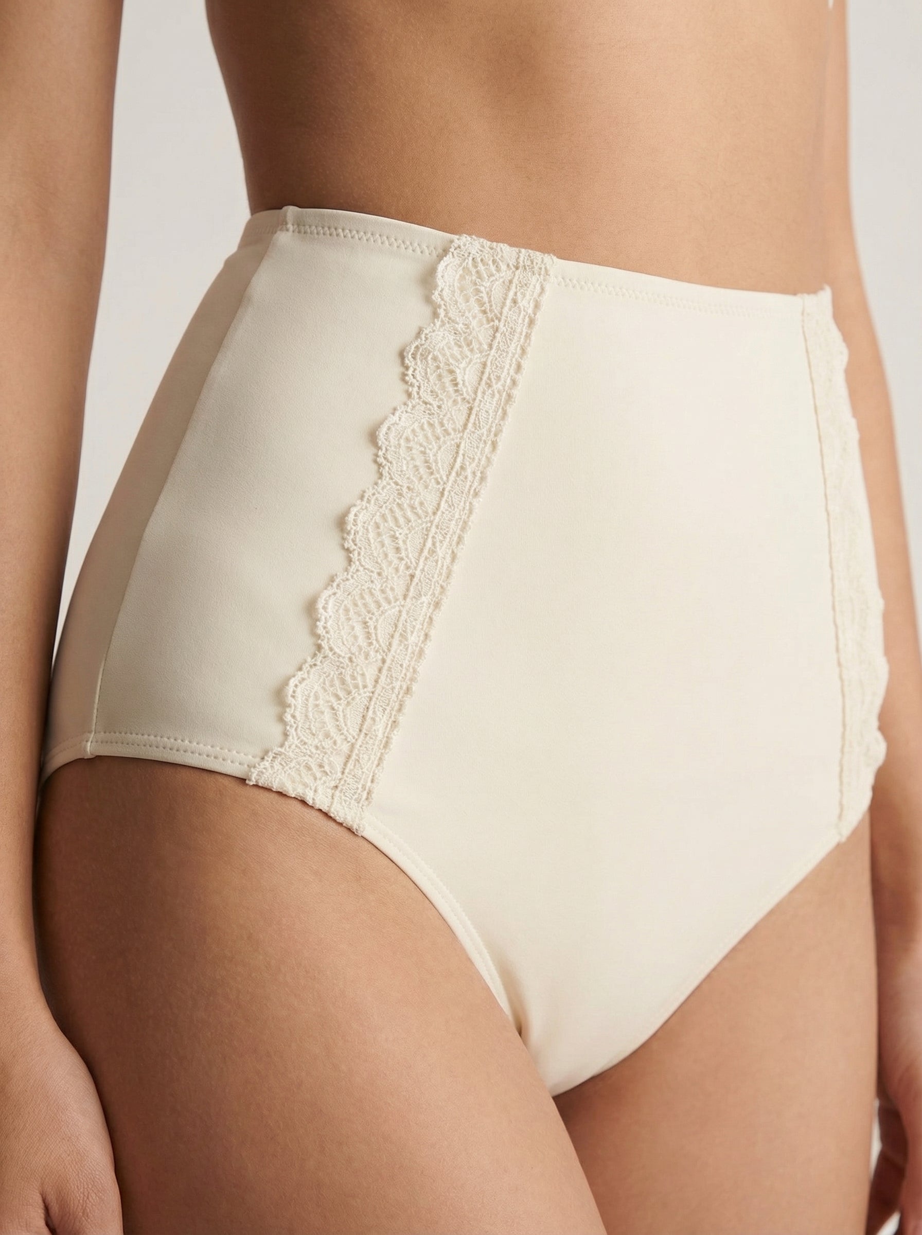 The Colette — Cream Lace-Trim High-Waist Bottom - 02-detail-closeup
