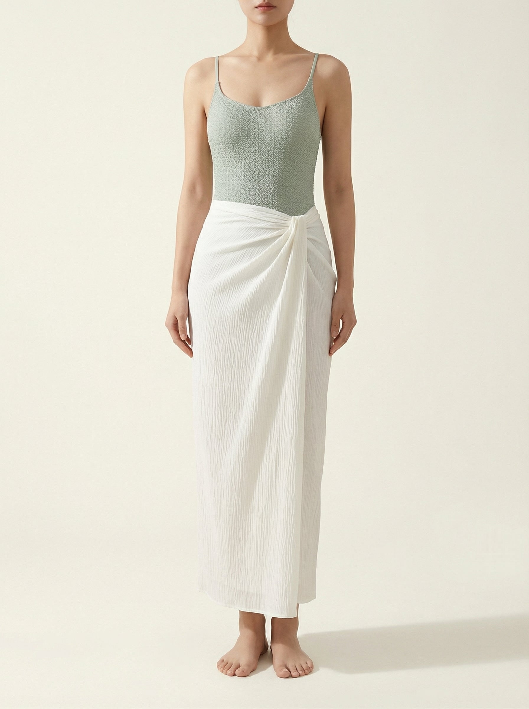 The Riviera — Sage Textured One-Piece - 03-model-front-context