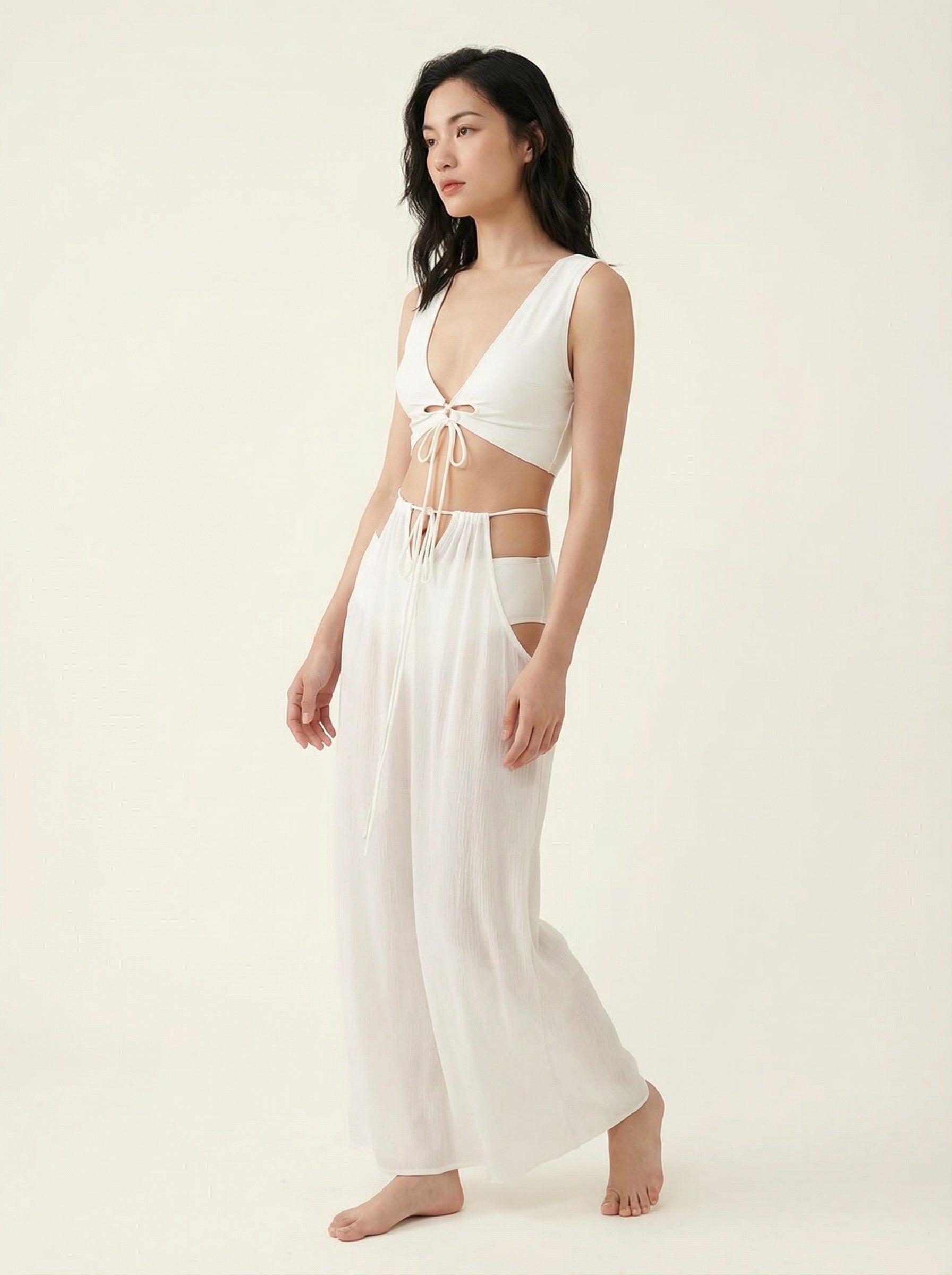 The Capri — White Wrap Skirt Cover-Up - 04-model-angle-context