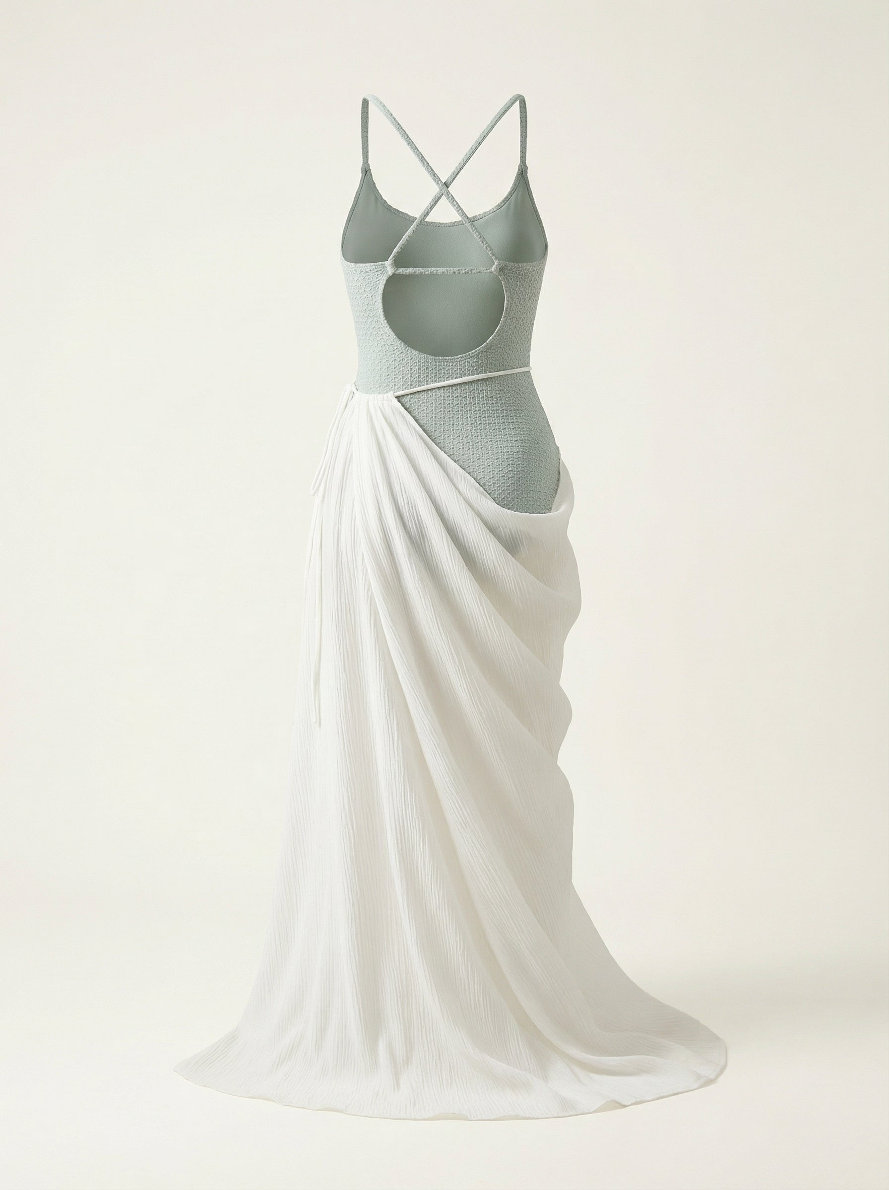 The Riviera — Sage Swim Set with Flowing Wrap Skirt - 05-no-model-alt
