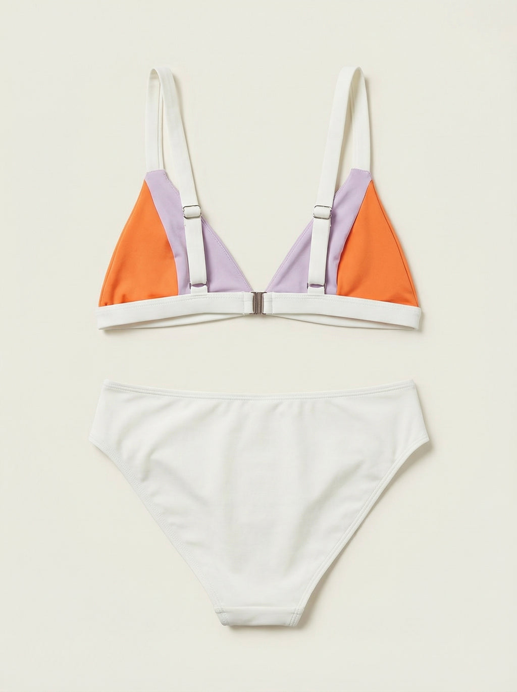 The Amalfi — Color-Block Triangle Bikini in Sunset - 05-no-model-alt