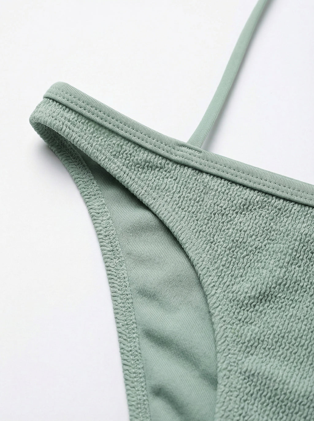 The Sienna — Sage Crinkle Triangle Bikini Set - 07-detail-2